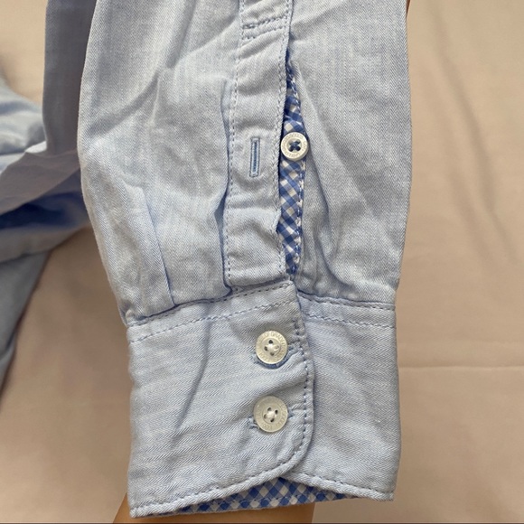 H&M Blue Button Up With Elbow Patches - Picture 8 of 9